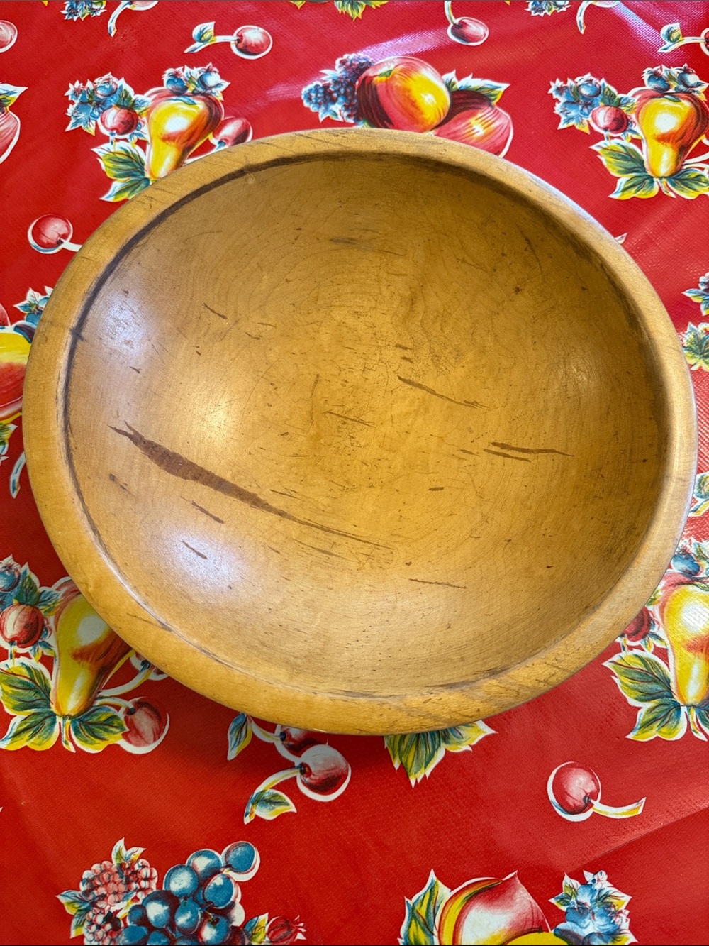 Munising Wooden Round Dough Bowl.